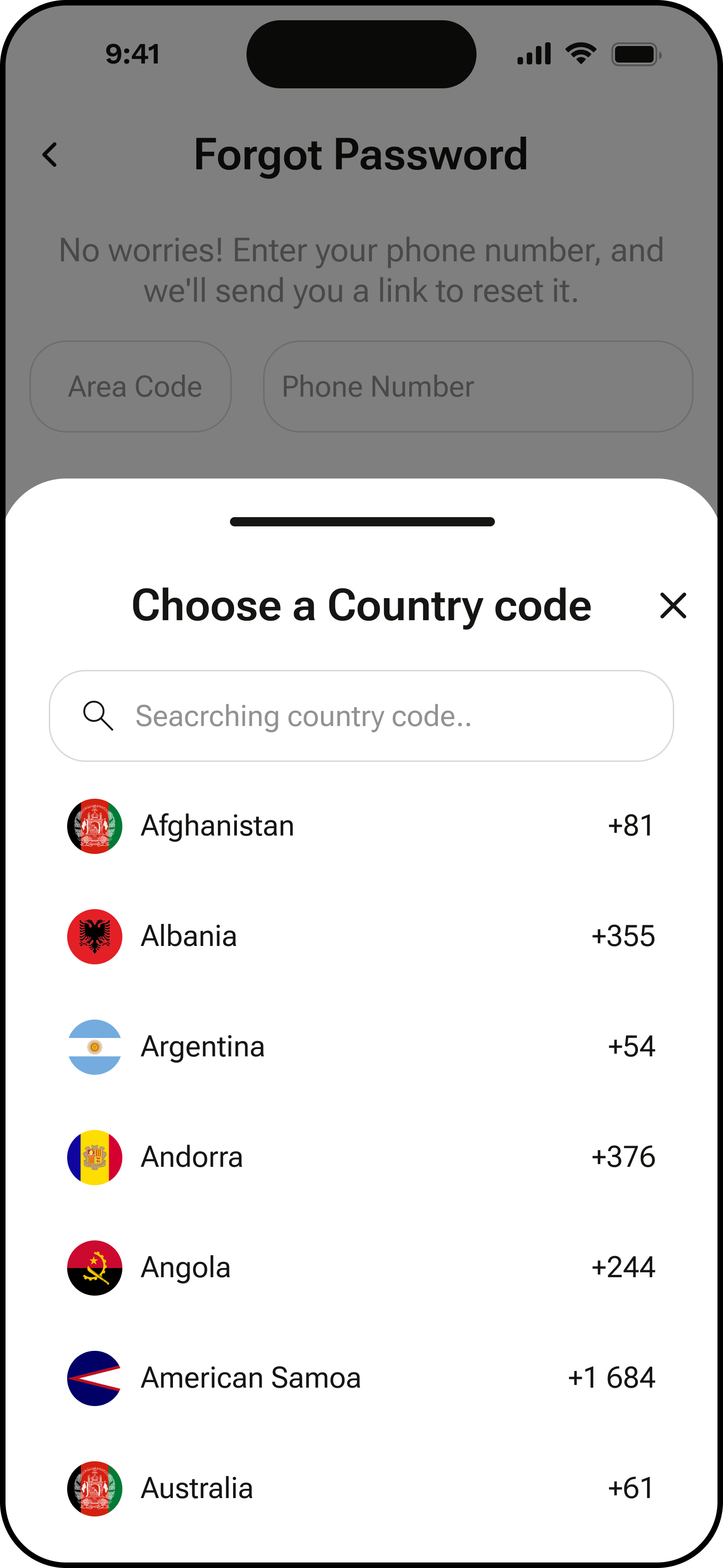 Forgot Password With Shadow Modal