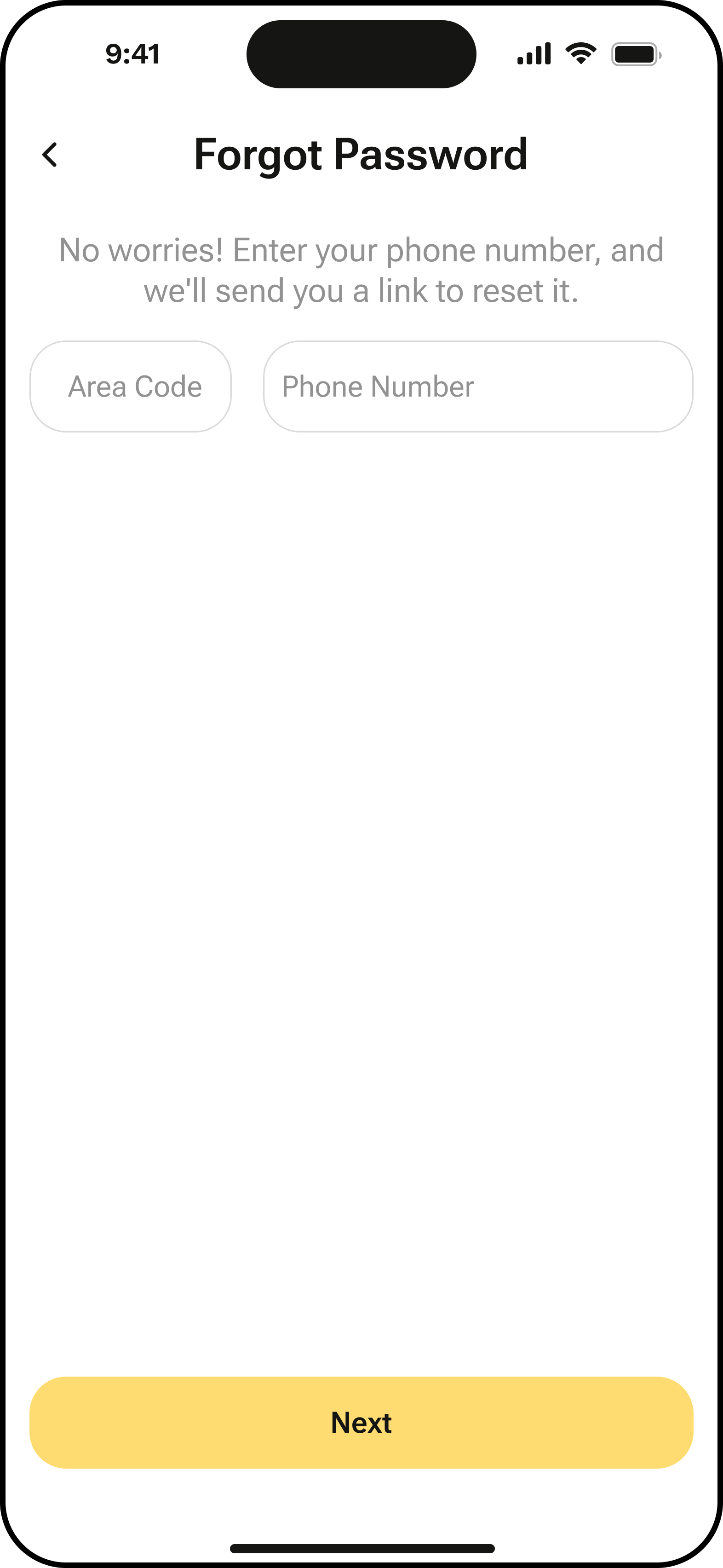 Forgot Password Empty